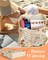 2 Pack Canvas Tote Bag - with Makeup Pouch Zipper Bag for Women Retro Flowers Reusable Grocery Cotton Cloth Shoulder Bag for Gym, Travel, Work
